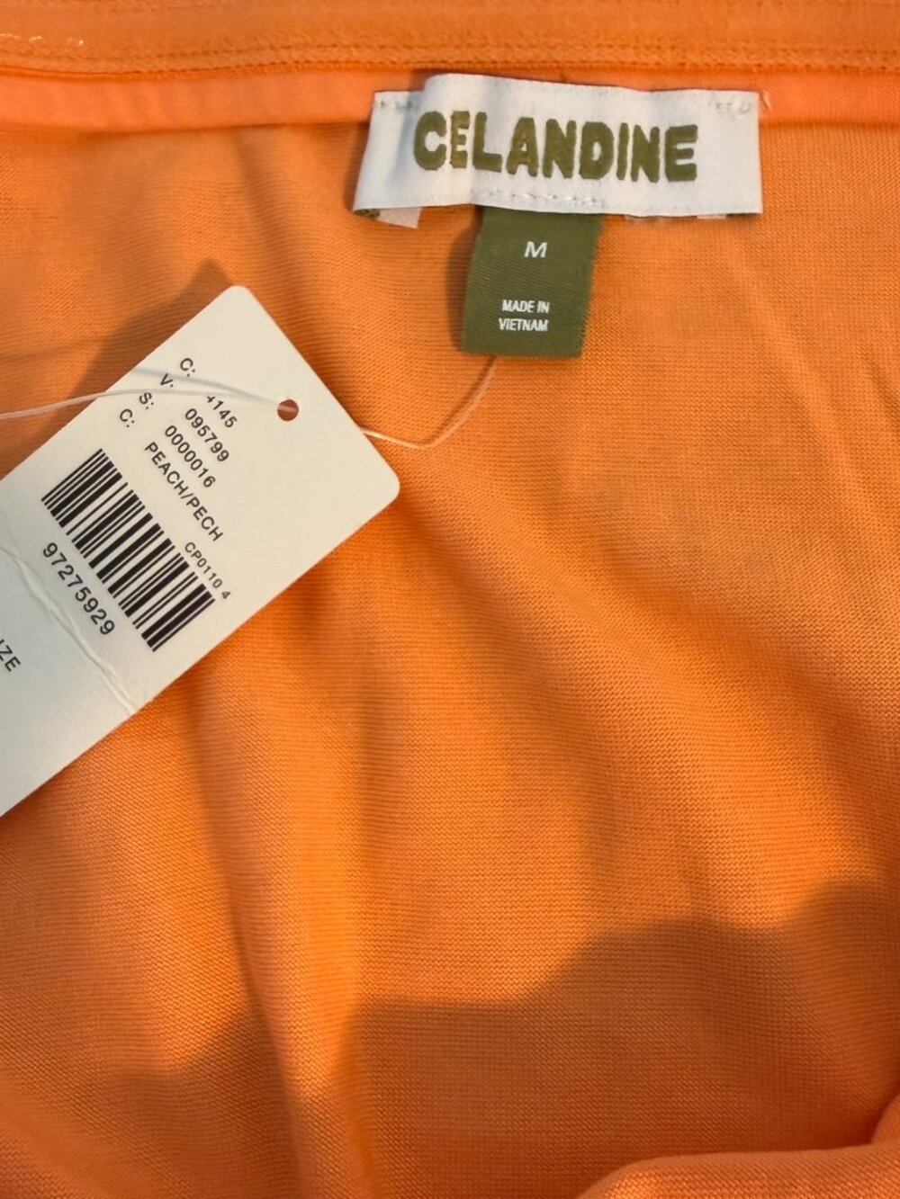 NWT ANTHROPOLOGIE Peachy Orange Gabbie Strapless Ruched Tube Dress Size M - Picture 7 of 8